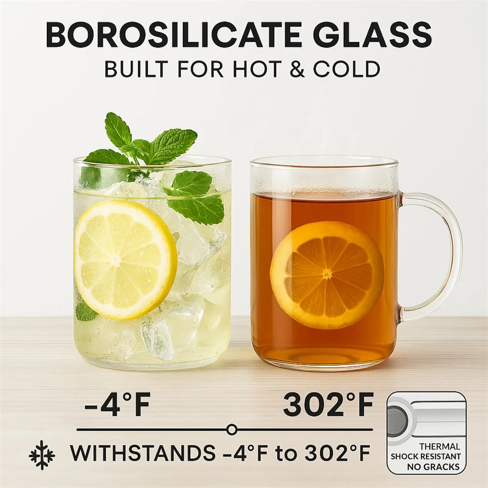 Glass Tumbler with Straw & Lid