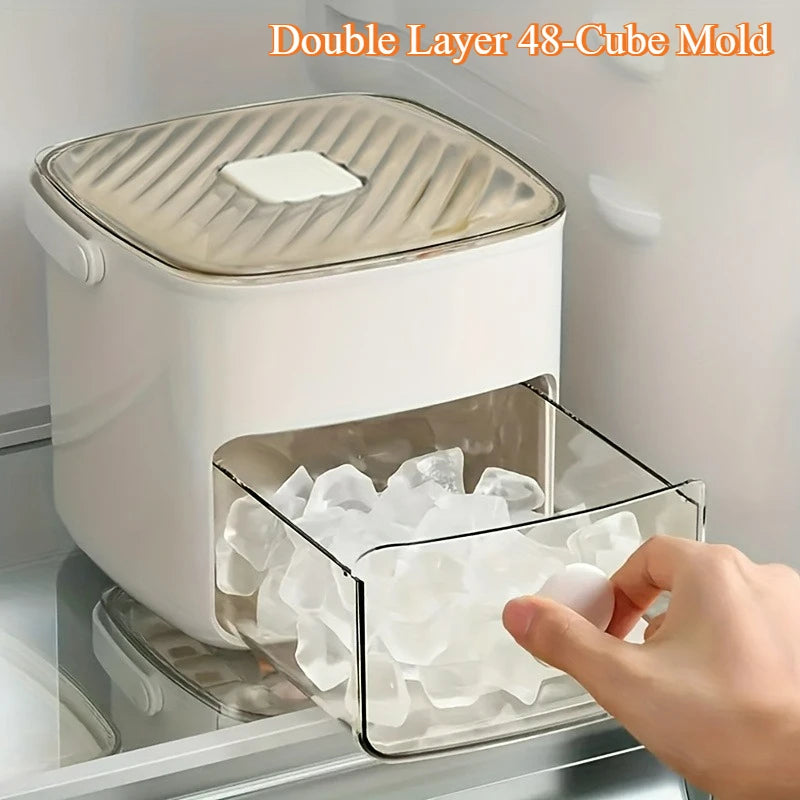 ChillPress™ Ice Cube Maker — 48 Cubes, One-Flip Release